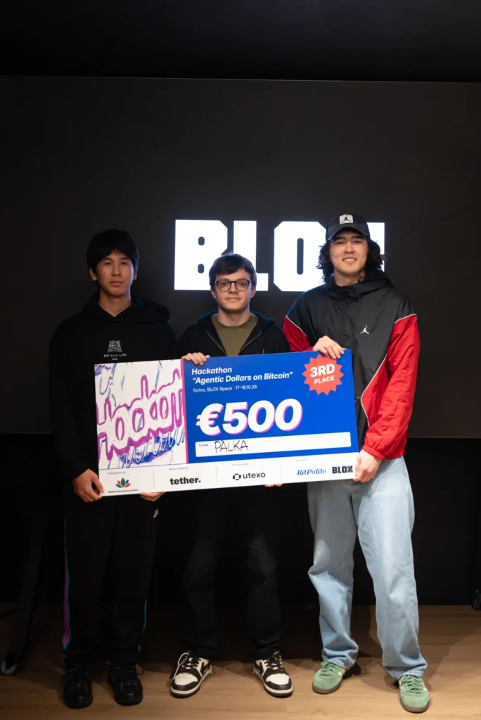 Third place at the Agentic Dollars on Bitcoin hackathon: team Yolki-Palki with the prize for multi-party exchanges in one Bitcoin transaction